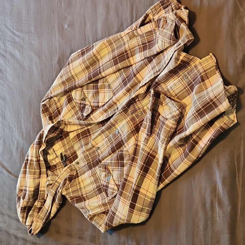 SWS Ladies hooded flannel top, size Medium